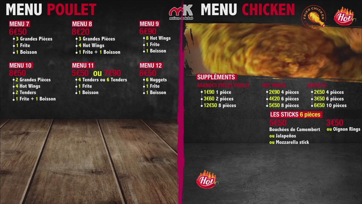 Menu dynamique, Borne de commande,caisse enregistreuse | DS Digital