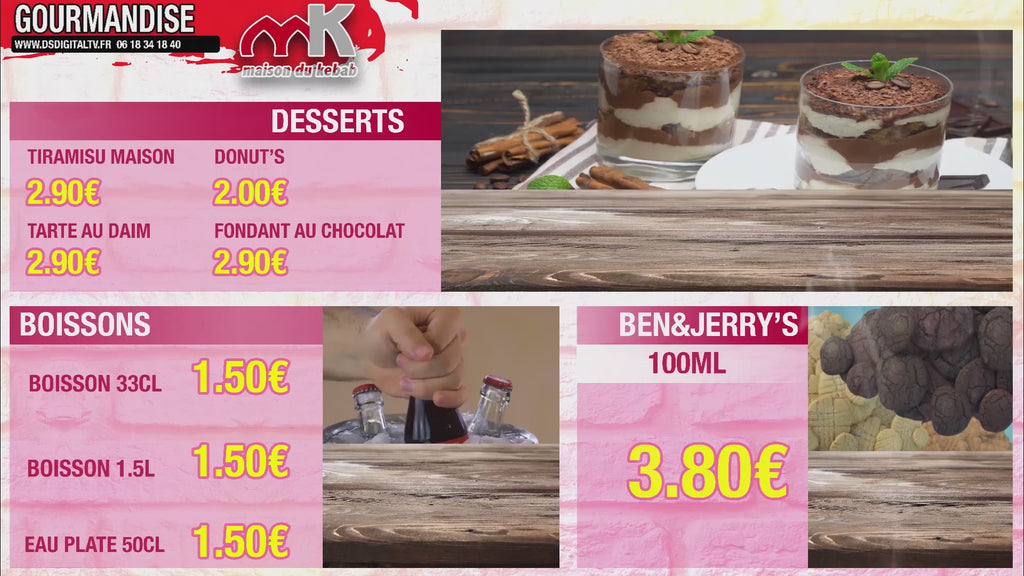 Menu dynamique, Borne de commande,caisse enregistreuse | DS Digital