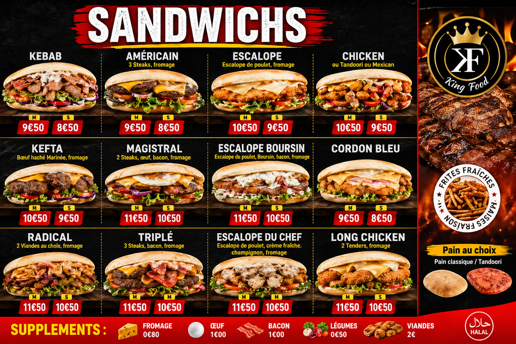 Menu dynamique, Borne de commande,caisse enregistreuse | DS Digital